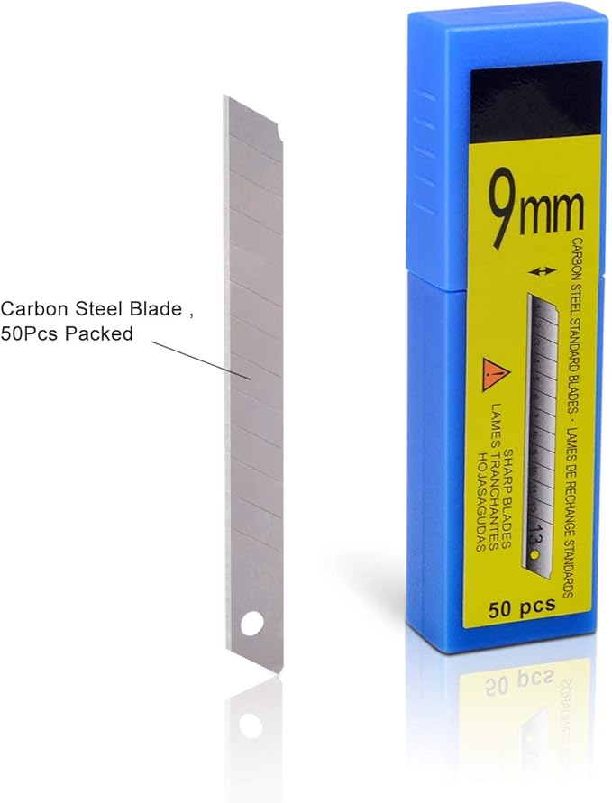 FOSHIO 60 Degree Snap Off Universal Art Knife Replacement Blades, High Hardness Carbon Steel Material, Auto Vinyl Wrap Office Cutter Craft Knife Sharp Blades, Pack of 100