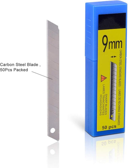 FOSHIO 60 Degree Snap Off Universal Art Knife Replacement Blades, High Hardness Carbon Steel Material, Auto Vinyl Wrap Office Cutter Craft Knife Sharp Blades, Pack of 100