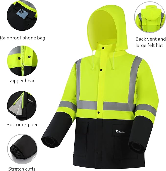 Rain Suit Waterproof Jacket and Trouser Suit Raincoat for Men and Women Outdoor All-Sport