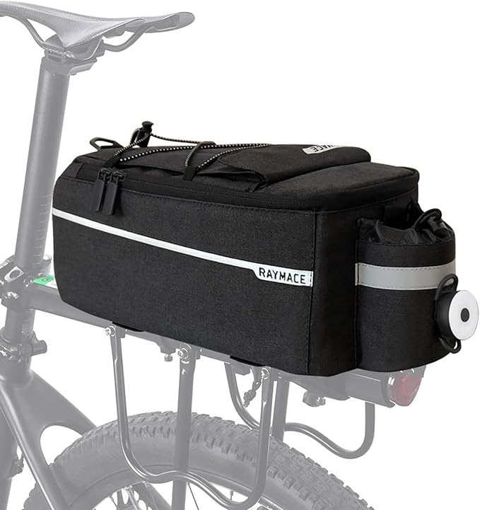 RAYMACE Bike Rear Rack Bag with Tail Light, Bike Truck Cooler Bag for Warm or Cold Items