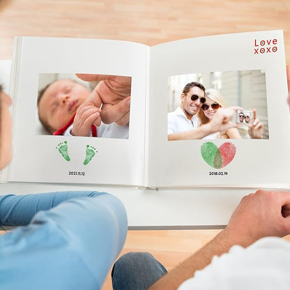 TaoBary 6 Pcs Baby Hand and Footprint Kit Clean Touch Ink Pad Non Toxic Inkless Infant Hand Foot Stamp Pet Paw Print with 12 Cards for Newborn Keepsake, Dog Nose & Paw Print Kit Memory Gift (Large)