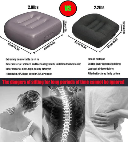 Adult Booster Seat Cushion/Car Seat Cushions for ShortPeople/Effectively Increase The Field of View by 12cm/4.7in,Back Fatigue Relief Adult Booster Chair Cushion Angle Lift Big Seat Cushion/Grey