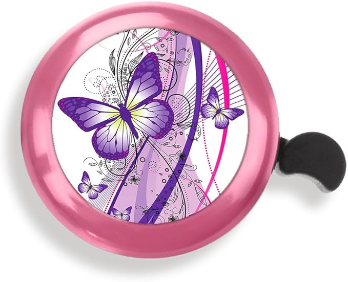 WIRESTER Pink Aluminum Round Bike Bell, Classic Ring Bicycle Bell, Bike Accessories Bell Ring for Adults Kids Girls Boys - Animals