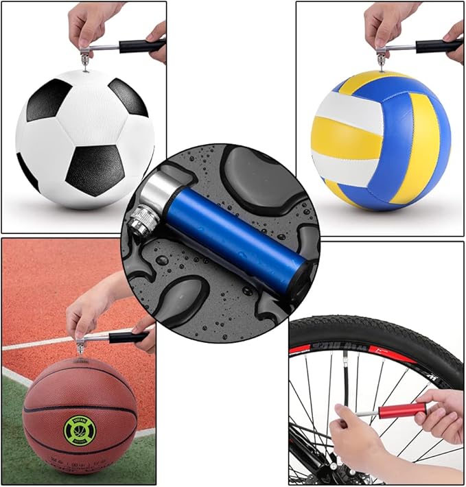 Portable Mini Bicycle Pump, Aluminium Bicycle Air Pump, Easy Inflatable, Ball Basketball Pump, 120 PSI High Pressure Air Pump, Road Pump for Road Bike, Mountain Bikes and Balls