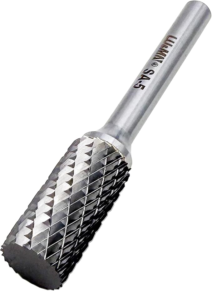 SA-5 Tungsten Carbide Burr Cylinder Shape Double Cut Rotary Burr File(1/2” cutter Dia X 1”Cutter Length) with 1/4'' Shank dia By LU&MN