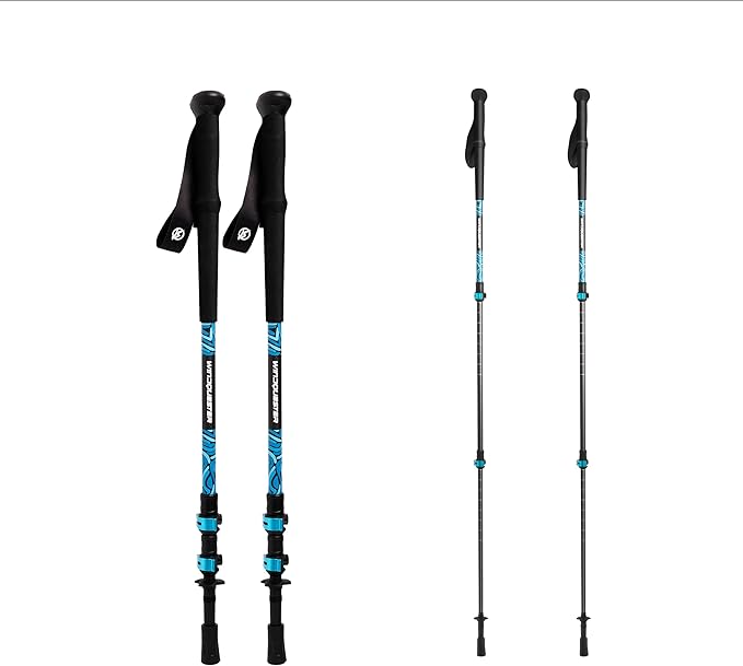 Adjustable Carbon Fiber Trekking Poles – Lightweight Hiking Poles with Quick Lock for Backpacking, Camping, Glacial Wave Strider X for Climbing & Travel
