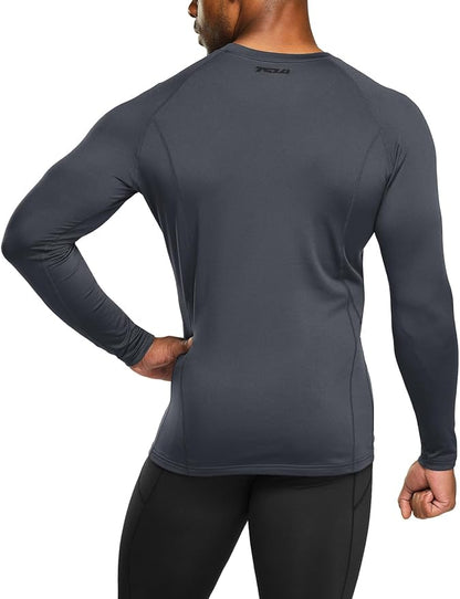 TSLA Men's Thermal Long Sleeve Compression Shirts, Athletic Base Layer Top, Winter Gear Running T-Shirt