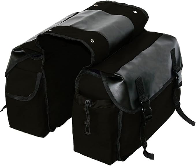 YAPJEB Bike Bags for Bicycle Rear Rack, Black Green Khaki Trunk Pannier Saddle Seat Bag Carrier for Commuter Cycling Travel(Black)