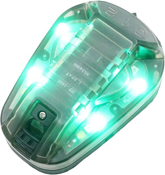 Tactical IR Strobe Helmet Light with Visible LED + White Strobe Survival Signal (Black-Green)
