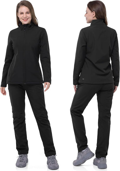 33,000ft Women's Lightweight Softshell Jacket Fleece Lined Windbreaker Waterproof Warm Jacket for Running Golf Hiking