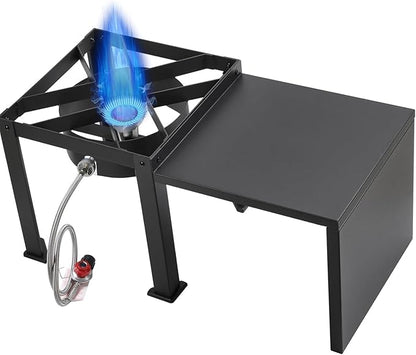 Single Burner Propane Camp Stove | Portable Table Top Gas Grill | High Pressure Gas Stove with 20 PSI Regulator & Hose - for Outdoor Camping Home Brewing Turkey Fry 32.3 * 15.7 * 15.7 in