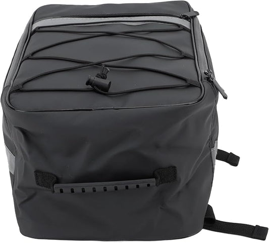 Drfeify Cycling Trunk Carrier Rear Bike Rack Bag 15L Capacity Saddle Bag Black PU Leather