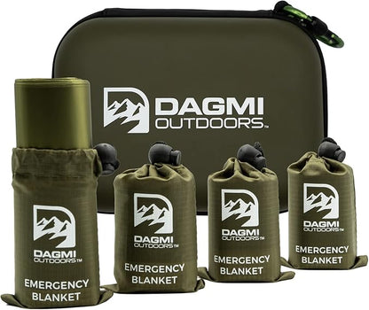 Emergency Mylar Thermal Blanket 4 Pack. Space Blankets for Survival Kits & Extreme Cold Weather - NASA Designed - Perfect for Camping Survival, Bug Out Bag, Hiking, Car Survival