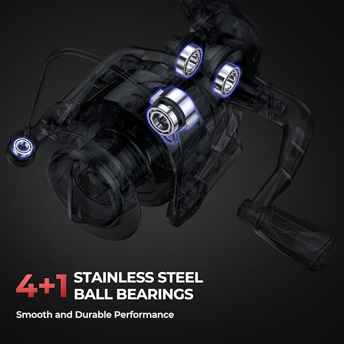 KastKing Brutus Fishing Rod and Reel Combo, Spinning & SpinCast Combo, Custom Tackle Kit, Pre-Spooled Line, Brute Tuff 2Pc Blanks, Stainless Steel Guide, EVA Handles, Custom Graphite Reel Seat