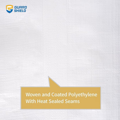GUARD SHIELD White Tarps Heavy Duty Waterproof 10x20 Feet Large Thick Tarp Cover 12mil
