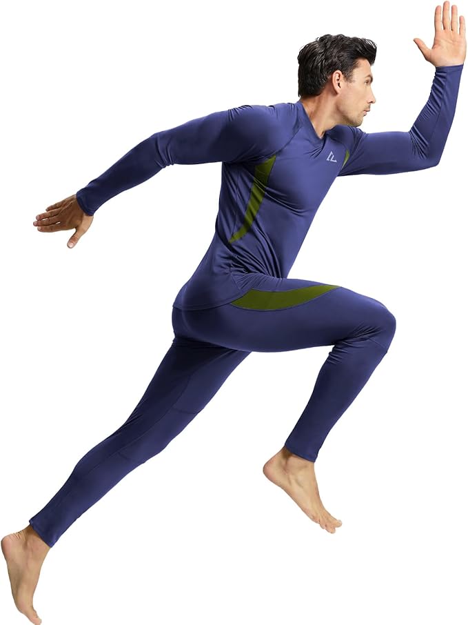 CL convallaria Mens Thermal Underwear Set with Fly Long Johns Base Layer Winter Hunting Gear Sport Top and Bottom