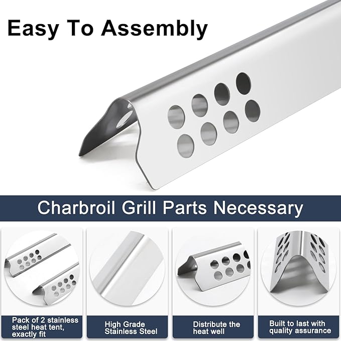 Criditpid Grill Replacement Parts for Charbroil 463242516 463242515 463367016 463355220, Cooking Grates, Emitter Plates, Burners, Heat Plates, Crossover Tubes & Ignitors for Charbroil Commercial Grill