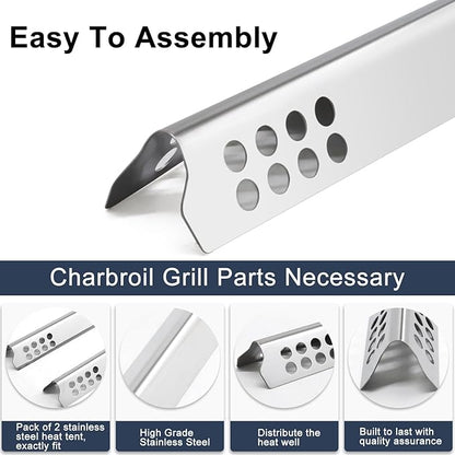 Criditpid Grill Replacement Parts for Charbroil 463242516 463242515 463367016 463355220, Cooking Grates, Emitter Plates, Burners, Heat Plates, Crossover Tubes & Ignitors for Charbroil Commercial Grill