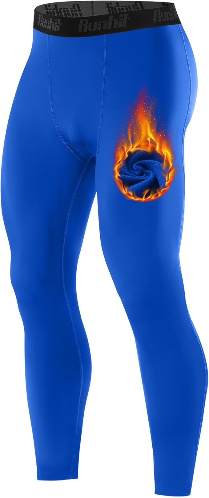 Runhit Men's Thermal Compression Pants Fleece Lined Sports Tights Athletic Leggings Base Layer Bottoms Cold Weather Gear