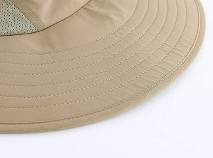 Home Prefer Outdoor UPF50+ Sun Hat Wide Brim Mesh Fishing Hat with Neck Flap