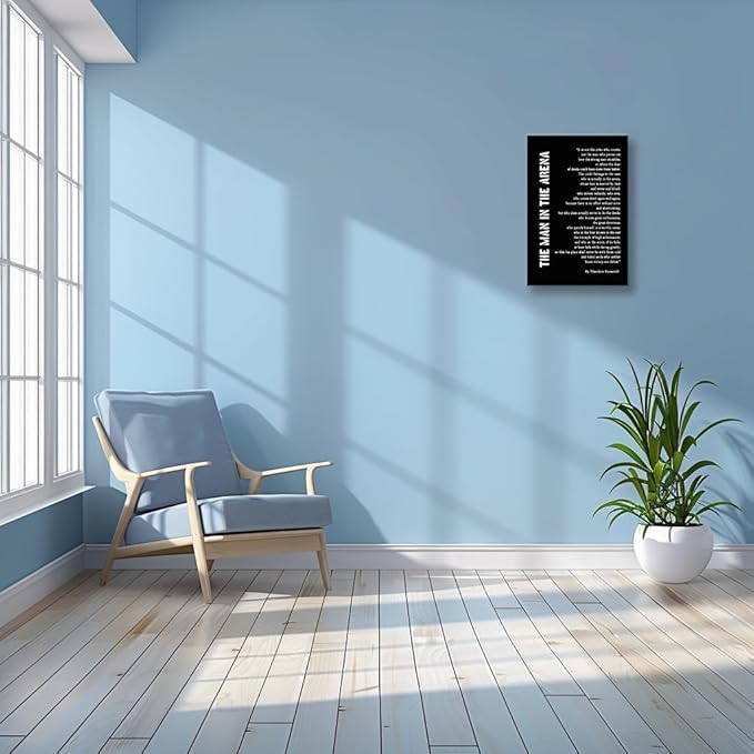 Matniger Man in the Arena Wall Art Framed Poster Prints Canvas Inspirational Quotes Wall Art Speech Poster Vintage Pictures Wall Decor 16x24inches