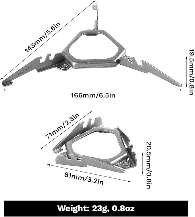 Fire-Maple ASH Gas Canister Stand - Lightweight Titanium Stabilizer for Camping Stove, Outdoor Cooking, Universal Fit, Portable & Compact