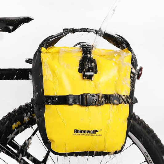 Rhinowalk Bike Pannier Bag Waterproof Rack Bicycle Bag 18L Bike Bag Shoulder Bag Laptop Pannier Backpack Professional Cycling Accessories-Yellow