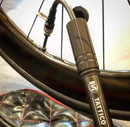 SILCA Tattico Mini Bike Pump – Frame Mount Bicycle Pump with Expandable Hose and Lever Lock – Lightweight and Mountable to Gravel, Mountain, and Road Bicycles – Up to 100 PSI