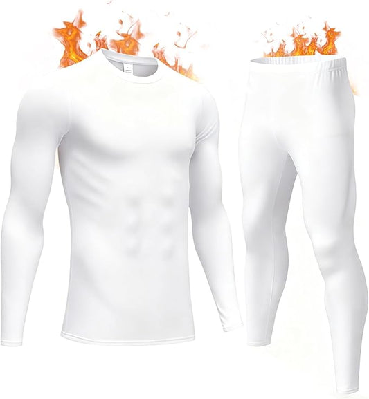 Mens Thermal Underwear Set with Lightweight Ultra Soft Fleece Lined,Long John Set, Skiing Base Layer