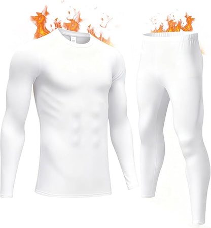 Mens Thermal Underwear Set with Lightweight Ultra Soft Fleece Lined,Long John Set, Skiing Base Layer