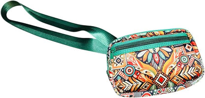 Yewande&co Neoprene Fanny Pack Belt Bag – Lightweight Waterproof Waist Bag with Adjustable Strap, 3 Zippered Pockets, Crossbody Belt Bag for Travel, African Design Crossbody Bags (Flower)