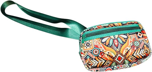 Yewande&co Neoprene Fanny Pack Belt Bag – Lightweight Waterproof Waist Bag with Adjustable Strap, 3 Zippered Pockets, Crossbody Belt Bag for Travel, African Design Crossbody Bags (Flower)