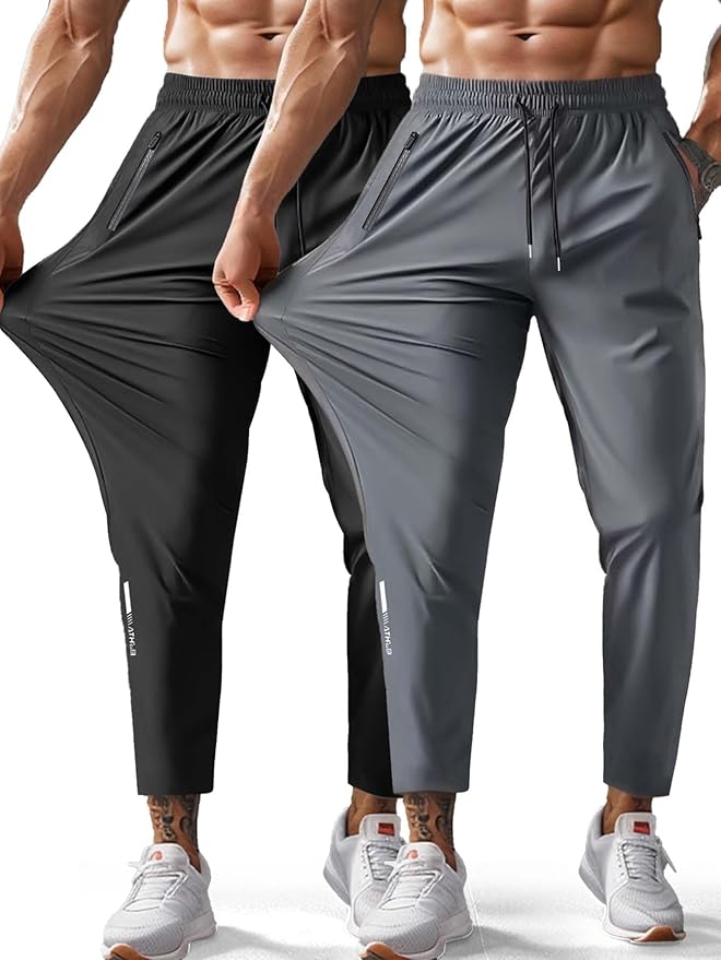 Men's Hiking Pants Quick-Dry Lightweight Sweatpants Outdoor Fishing Pants Water Resistant with Zipper Pockets