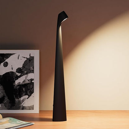 Portable LED Table Lamp 3-Levels Brightness, Rechargeable Battery Up to 48 Hours Usage, Night Light for Kids Nursery, Nightstand Lamp, Bedside Lamp.LED Desk Lamps Outdoor Portable Touch Lamps.(Black)