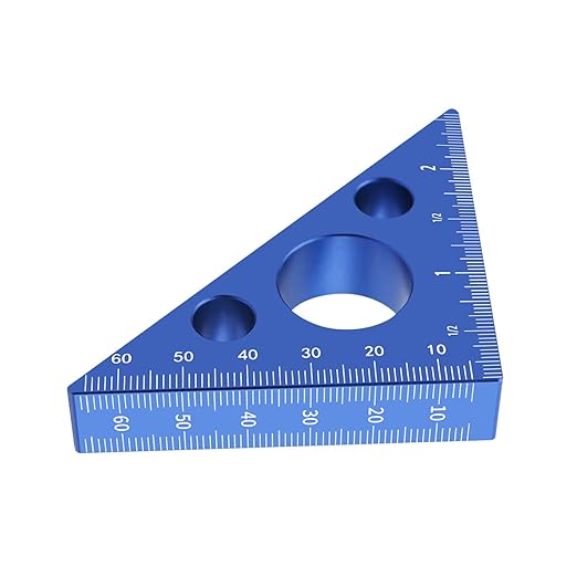 Woodworking Square 45/90 Degree Angles Ruler for Carpenter Aluminum Inch Metric Triangular Layout Square Metric Scale