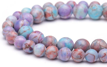 Youngbling Natural Gemstone Beads for Jewelry Making,10mm Purple Jasper Polished Round Smooth Stone Beads,Genuine Real Stone for Bracelet Necklace 15 Inch(Purple Imperial Jasper,10mm)