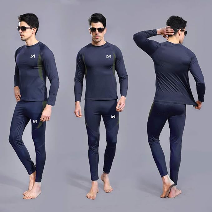 Thermal Underwear for Men, Winter Gear Long Johns Base Layer Top and Bottom Set for Skiing Running