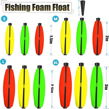 YOTO Peg Floats Slotted丨Fishing Floats for Catfish丨Fishing Cigar Foam Bobber for Santee Rig丨1.5in，2in，2.5in，3in