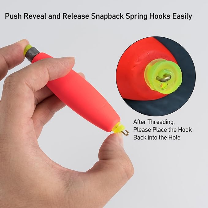 Alwonder 10-Pack Fishing Bobbers Floats, Weighted Bobbers for Fishing Cigar EVA Foam Snap-on Floats Corks Floaters Buoys for Crappie Bass Panfish Bluegills Trout