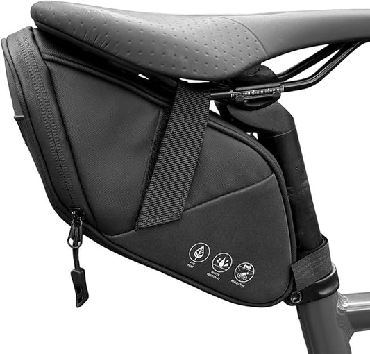 Bike Seat Bag, Water Resistant Bicycle Saddle Bag Under Seat, Cycling Seat Pack for Mountain Road Bikes and Commuter, 1L