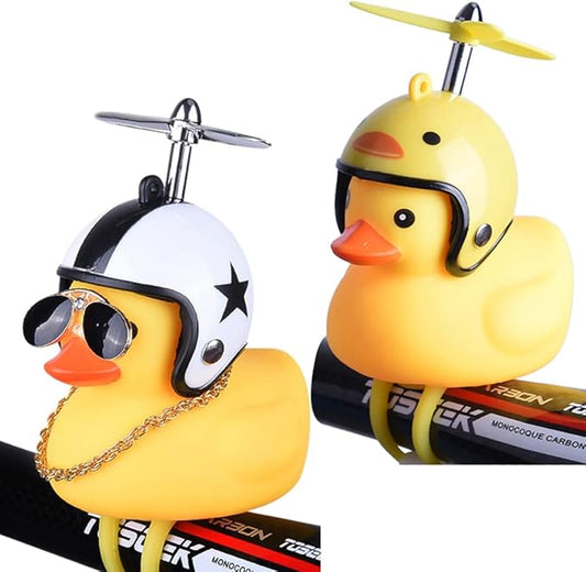 Lovely Yellow Duck Bike Bell, Kids Bike Horn, Rubber Yellow Duck Bicycle Accessories with LED Light - for Kids Toddler Children Adults Sport Outdoor