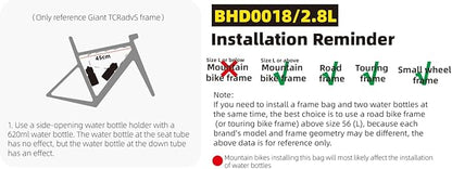 Rhinowalk Bicycle Front Frame Bag Bike Under Top Tube Triangle Bag Lightweight 1.7L Cycling Accessories Nylon Pack Pouch for Mountain Road Bike