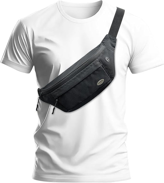 Entchin Fanny Pack for Women Men,Crossbody Belt Bag with 4-Zipper Pockets,Adjustable Waist Bag Pack,One of the Most Popular Travel Essential Gifts for Walking,Traveling,Cycling