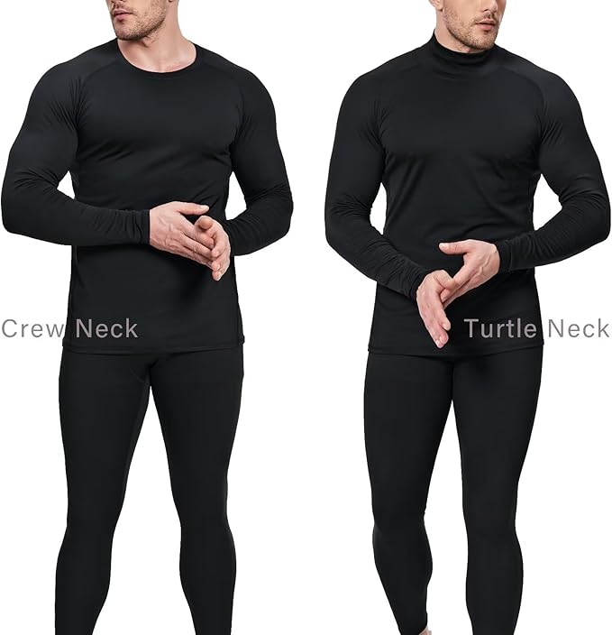 5 or 4 Pack Men's Thermal Compression Pants Fleece Lined Sports Tights Athletic Leggings Cold Weather Baselayer Winter Gear