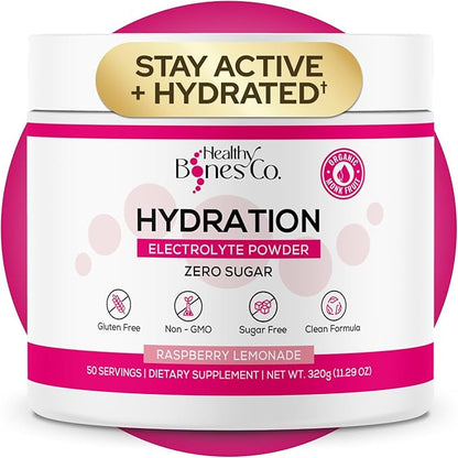 Sugar-Free Electrolyte Powder Drink Mix Fast Hydration Naturally Sweetened with Organic Monk Fruit, Raspberry Lemonade Flavor (325g) with Key Electrolytes and Trace Minerals –Keto Friendly, Vegan