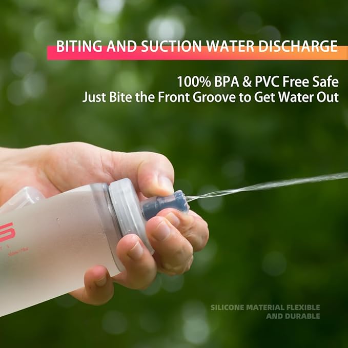 Soft Flasks Soft Running Water Flask Collapsible Soft Water Bottles Small BPA-Free for Sports Hiking Hydration Pack 500 ml/17oz，300 ml/10oz（2pack-500ml,blue）