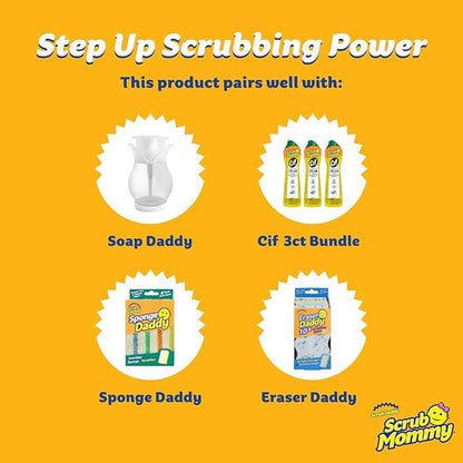 Scrub Daddy Sponges + Household Cleaning Supplies Bundle - PowerPaste Cleaning Putty, Tangerine Clean, PowErase Gel All Purpose Cleaner & Scrub Mommy (3 Pastes & 3 Sponges)