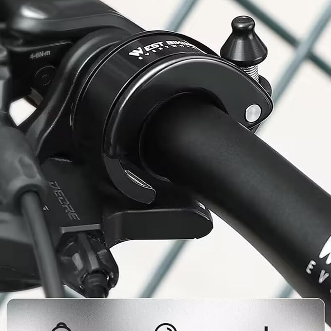 Bike Bell Hidden Conch Bicycle MTB Bells Max 100db Clear Long Sound for 22.2mm/0.78in Handlebars Ebike Horn for Adults or Kids Bike