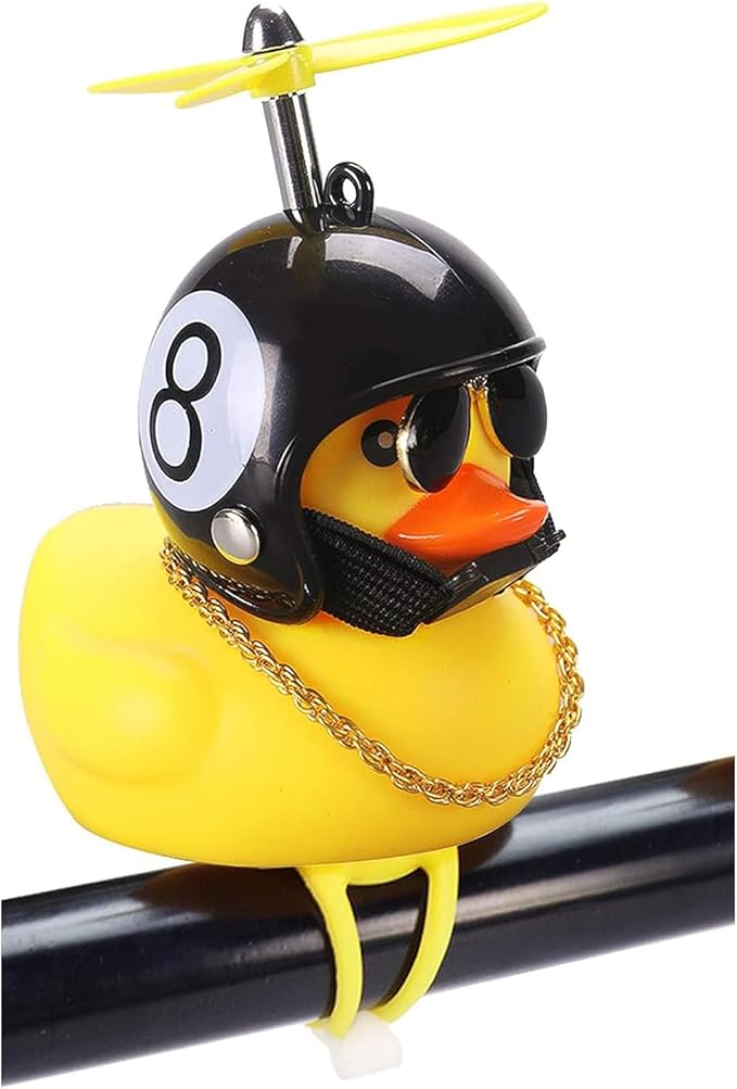 Lovely Yellow Duck Bike Bell, Kids Bike Horn, Rubber Yellow Duck Bicycle Accessories with LED Light - for Kids Toddler Children Adults Sport Outdoor