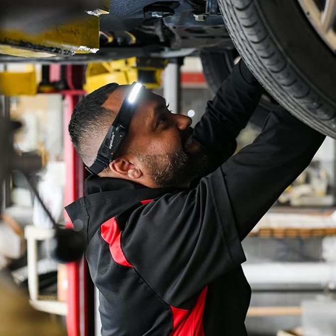 NightBuddy Original LED Headlamp Rechargeable Flashlight Adults Camping Essentials Backpacking Lights 4X Brighter Headband Lamp 5 Light Modes Hiking Gear Must Haves (Headlamp + Floodlight)